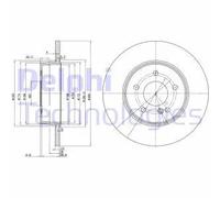 Delphi Dischi freno BG3602 posteriore pieni 2 pezzi