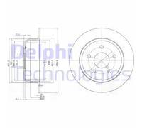 2x Disco freno pieno BG3660 DELPHI per JEEP GRAND CHEROKEE II GRAND CHEROKEE I