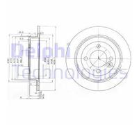2x Disco freno pieno BG3662C DELPHI per MINI MINI Cabriolet MINI MINI Roadster