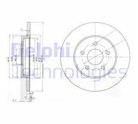 2x Disco freno pieno BG3663C DELPHI per JAGUAR FORD