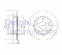 2x Disco freno pieno BG3671 DELPHI per AUDI A6 C5 A6 C5 Avant ALLROAD C5