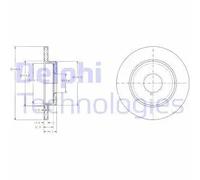 Discofreno BG3673 DELPHI per AUDI SEAT