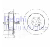 2x Disco freno pieno BG3691 DELPHI per TOYOTA RAV 4 II