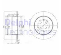 2x Disco freno pieno BG3710 DELPHI per MERCEDES-BENZ CLASSE A VANEO