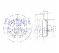 2x Disco freno pieno BG3725 DELPHI per MERCEDES-BENZ CLASSE S SL