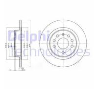2x Disco freno pieno BG3731C DELPHI per SAAB OPEL FIAT CADILLAC