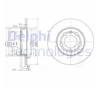 2x Disco freno pieno BG3738 DELPHI per VW AUDI SKODA