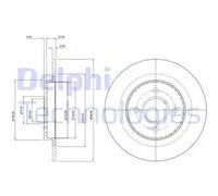 2x Disco freno pieno BG3743 DELPHI per FORD FOCUS I Turnier FOCUS I