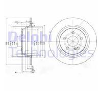 2x Disco freno pieno BG3757 DELPHI per MERCEDES-BENZ CLASSE E T-Model CLASSE E