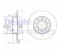 Delphi Dischi freno BG3890C posteriori pieni, coppia per VW Audi Seat Skoda