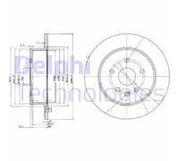 2 x DELPHI BG3907 Disco freno per LEXUS,TOYOTA