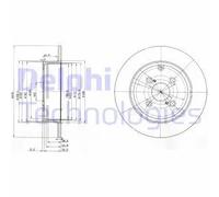 2x Disco freno pieno BG3974 DELPHI per TOYOTA COROLLA COROLLA Familiare