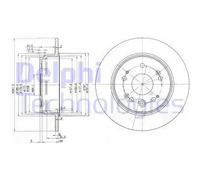 2x Disco freno pieno BG3979 DELPHI per HONDA CR-V II