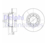 Delphi Disco freno BG3982C posteriore pieno Ø298 mm 2 pezzi per Land Rover