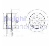 2x Disco freno pieno BG4010 DELPHI per HYUNDAI KIA