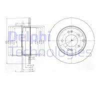 2x Disco freno pieno BG4012 DELPHI per HYUNDAI KIA