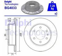 2x Disco freno pieno BG4033 DELPHI per MERCEDES-BENZ VW