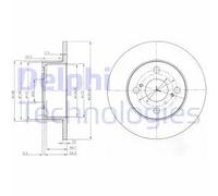 2x Disco freno pieno BG4050 DELPHI per TOYOTA COROLLA Compact COROLLA Liftback