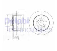 Delphi Dischi freno BG4051 posteriori 2 pezzi per Toyota Corolla Verso 2004-2009