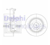 2x Disco freno pieno BG4063C DELPHI per FORD LAND ROVER