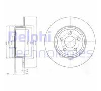 2x Disco freno pieno BG4074 DELPHI per LANCIA CHRYSLER