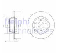 2x Disco freno pieno BG4089 DELPHI per AUDI TT TT Roadster