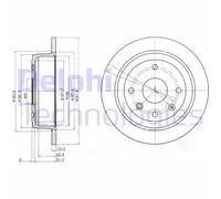 2x Disco freno pieno BG4091 DELPHI per CHEVROLET DAEWOO