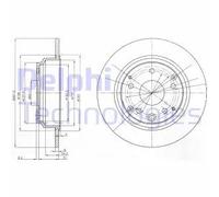 Dischi freno DELPHI BG4095 posteriore, pieno, 2 Pezzo