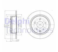 Delphi Disco freno BG4108C posteriore pieno 2 pezzi per RENAULT NISSAN