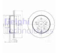 2x Disco freno pieno BG4115 DELPHI per TOYOTA LEXUS