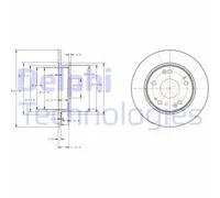 2x Disco freno pieno BG4118C DELPHI per HONDA CIVIC IX CIVIC VIII Tre volumi