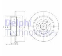2x Disco freno pieno BG4124C DELPHI per LAND ROVER FREELANDER 2