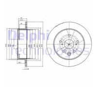 2x Disco freno pieno BG4178 DELPHI per LEXUS IS II