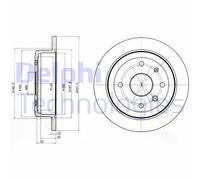 2x Disco freno pieno BG4194 DELPHI per DAEWOO CHEVROLET