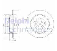 2x Disco freno pieno BG4222 DELPHI per SUZUKI FIAT MITSUBISHI