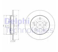 Dischi freno DELPHI BG4233 posteriore, pieno, 2 Pezzo