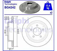 2x Disco freno pieno BG4242 DELPHI per CHRYSLER PACIFICA