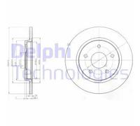 2x Disco freno pieno BG4247 DELPHI per DODGE FIAT CHRYSLER