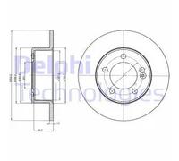 2x Disco freno pieno BG4321 DELPHI per OPEL RENAULT NISSAN