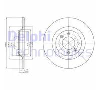 2x Disco freno pieno BG4322 DELPHI per CITROËN PEUGEOT DS