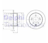 2x Disco freno pieno BG4327 DELPHI per KIA SOUL I