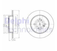 Delphi Disco freno BG4345 Kit coppia posteriore per Suzuki Swift IV (2 pezzi)