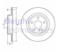 2x Disco freno pieno BG4558C DELPHI per MERCEDES-BENZ INFINITI