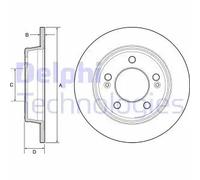 2x Disco freno pieno BG4559C DELPHI per HYUNDAI KIA