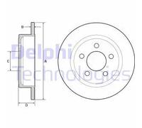 Dischi freno DELPHI BG4648 posteriore, pieno, 2 Pezzo