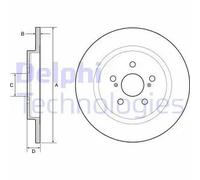 Delphi Disco freno BG4650C posteriore pieno 279 mm per Toyota Urban Cruiser – 2 pezzi