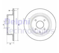Dischi freno DELPHI BG4666C posteriore, pieno, 2 Pezzo