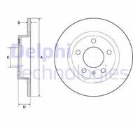 2x Disco freno pieno BG4675 DELPHI per OPEL CORSA D ADAM CORSA E