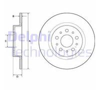 2x Disco freno pieno BG4690C DELPHI per FIAT 500L