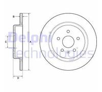 2x Disco freno pieno BG4760C DELPHI per OPEL ASTRA K ASTRA K Sports Tourer
